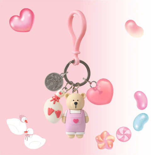 Starbucks Hong Kong 2026 Jelly Collectors Duckies Series BEARISTA BEAR Keychain