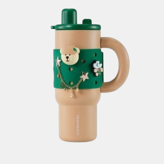Starbucks Shanghai 2026 New Character Series Stainless Steel Double Drinking Cup with Green Pendant Cup Cover 1170ml