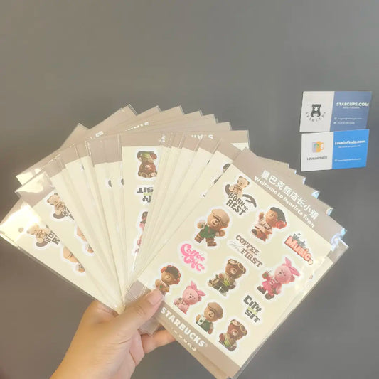 20pcs Starbucks Shanghai Mayor Bear Sticker