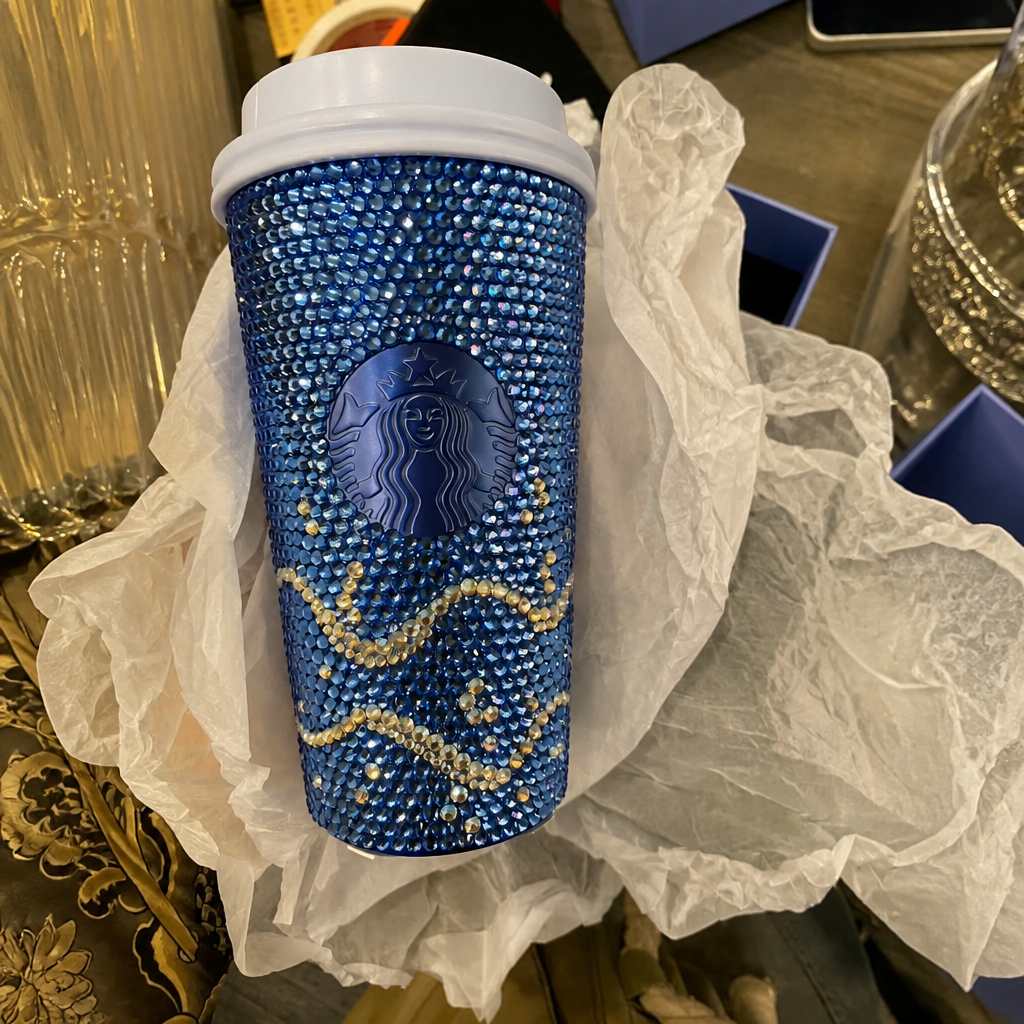 Starbucks Vietnam 2026 year blue rhinestone stainless steel cup