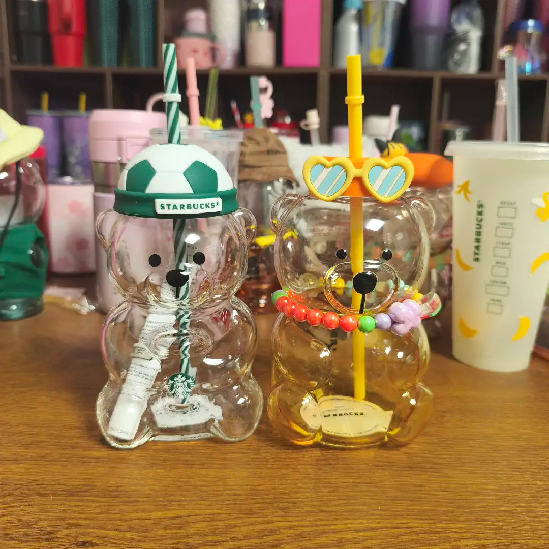 tiny flaw for Starbucks tropical bear glass  and Starbucks FIFA glass