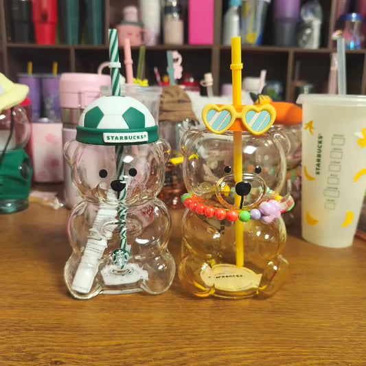 tiny flaw for Starbucks tropical bear glass  and Starbucks FIFA glass