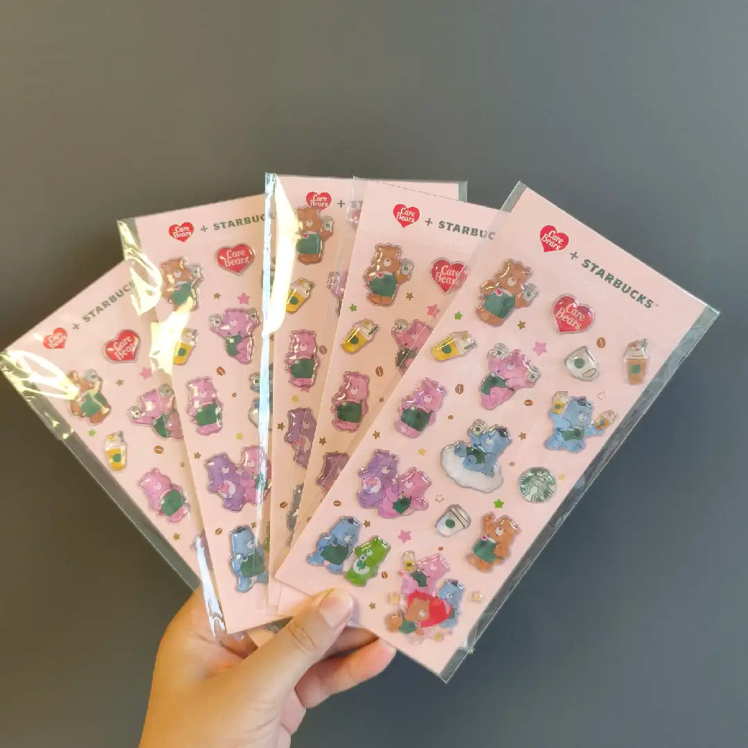 Starbucks Taiwan Care Bears Epoxy Resin Stickers 25 Pieces