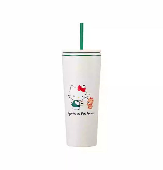 Starbucks Hello Kitty co-brand 2024 ASIA Stainless steel straw cup 16oz Starbucks loveinstarbucks