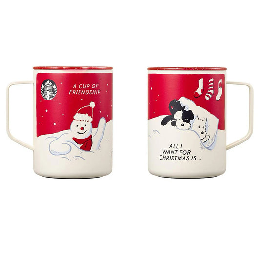 Starbucks Korea 2024 Christmas Season1 red handle Stainless steel cup 473ml Starbucks loveinstarbucks