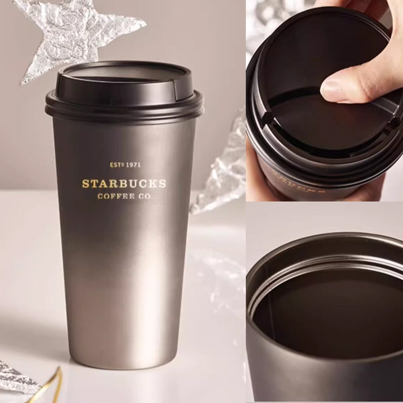 Starbucks Tumblers China 2023 online Coffee Treasure series Flowing gold stainless steel tabletop cup 430ml loveinstarbucks loveinstarbucks