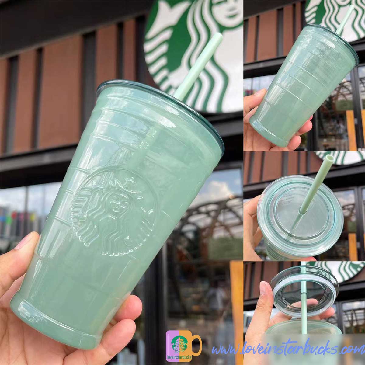 Starbucks mint green Classic Glass Straw siren straw cold glass 16oz Starbucks loveinstarbucks