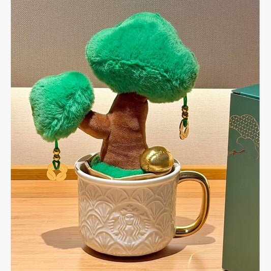 Starbucks China 2026 white mug and Money Tree Decoration