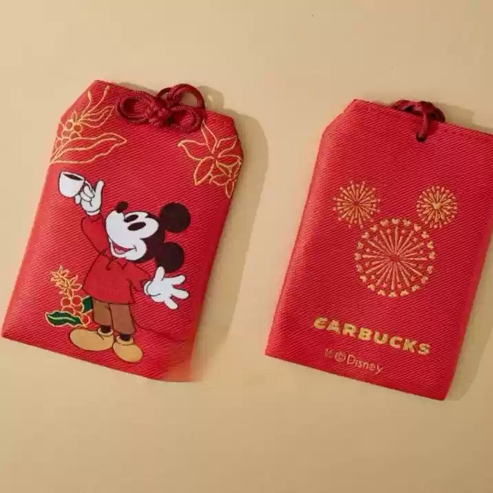 Starbucks China and Disney co-brand Storage bag and red money envelope without gift card Starbucks loveinstarbucks