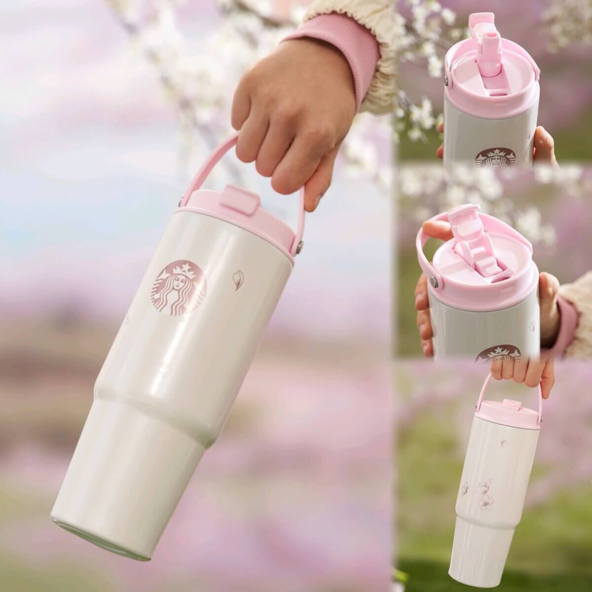 Starbucks China 2024 spring walk series Sakura stainless steel cup 820ml Starbucks loveinstarbucks