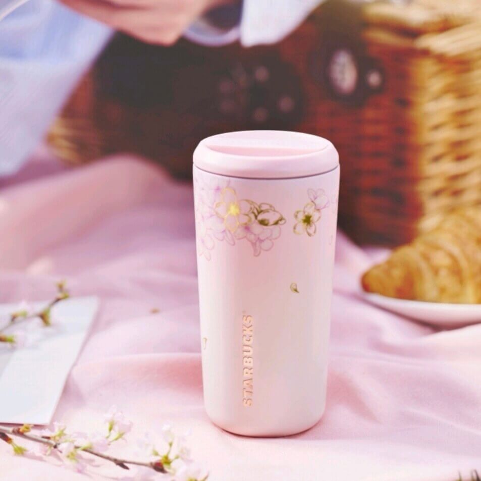 Starbucks China 2024 spring walk series Sakura Magnetic lid stainless steel cup 475ml 16oz Starbucks loveinstarbucks