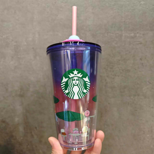 Starbucks HongKong Taiwan Outer Space and Whales series plastic straw cup 473ml Starbucks loveinstarbucks