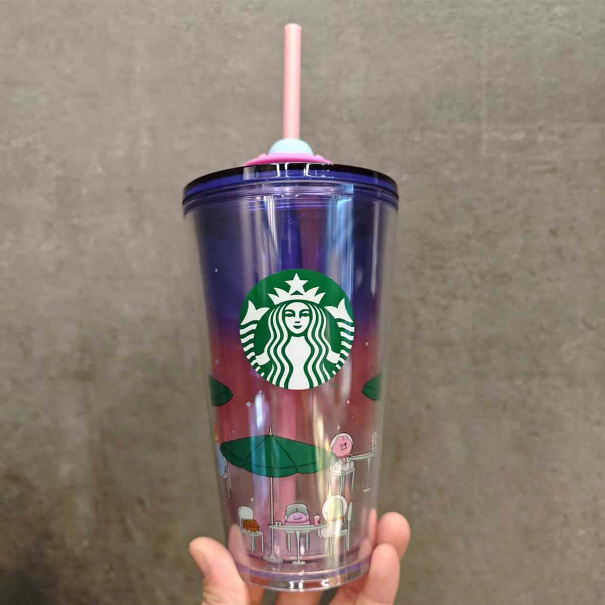 Starbucks HongKong Taiwan Outer Space and Whales series plastic straw cup 473ml Starbucks loveinstarbucks
