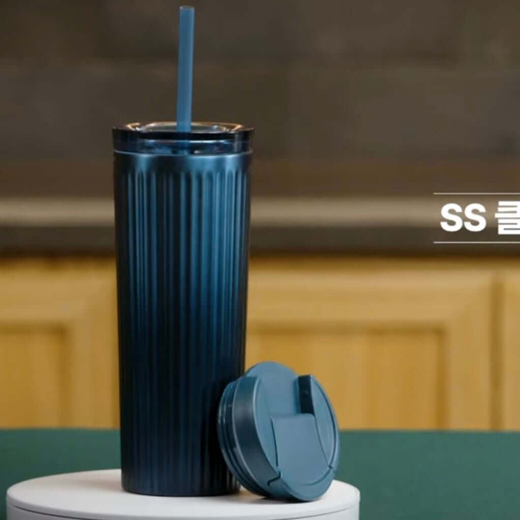 Starbucks Korea 2024 summer Season2 dark blue striped cup loveinstarbucks loveinstarbucks