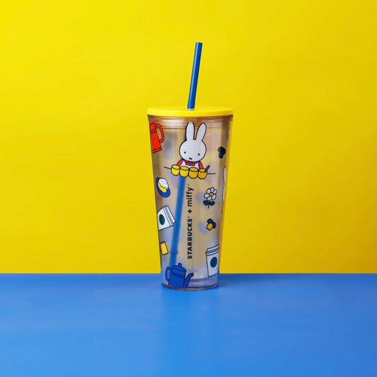 Starbucks and Miffy 2024 collaboration plastic straw cup Starbucks loveinstarbucks