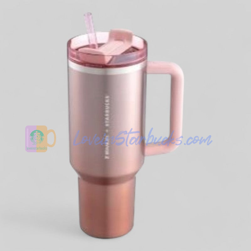 pre-order Starbucks Taiwan 2025 Valentine's Day Vday Stanley rose gold Metallic pink Stainless steel cup 40oz Starbucks loveinstarbucks