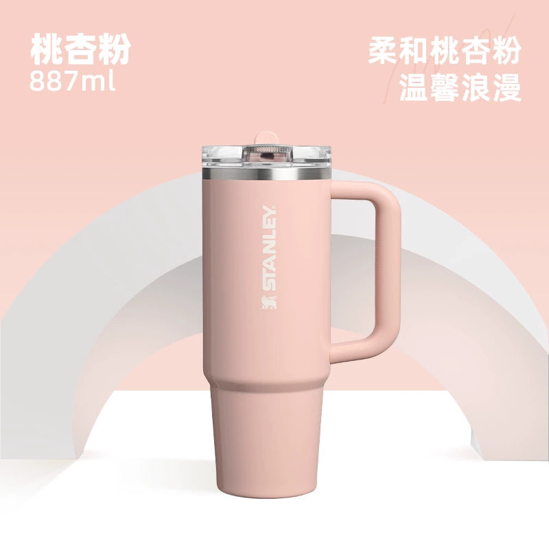 Stanley China 2025 Leak-proof and sealed pink Stainless steel cup 887ml 30oz