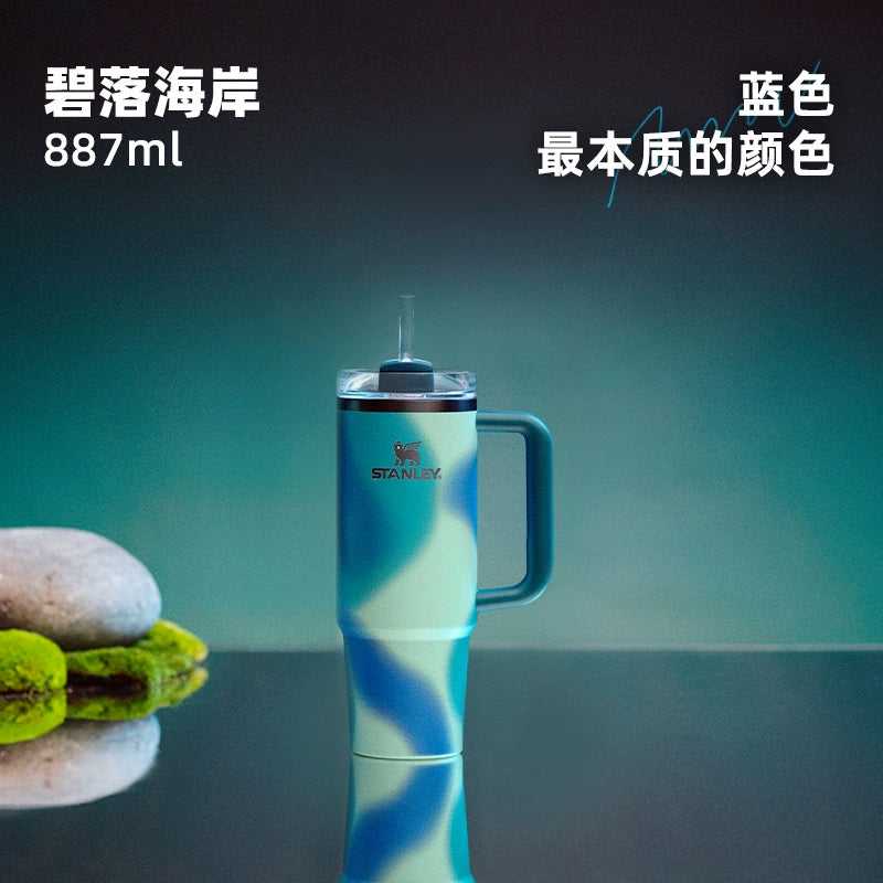 Stanley China 2025 colorful blue Stainless steel straw cup 887ml 30oz