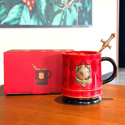 Starbucks China 2025 Harry Potter Collaboration Series Gryffindor House Thermostatic Mug with Stirring Stick 365ml 12.85oz