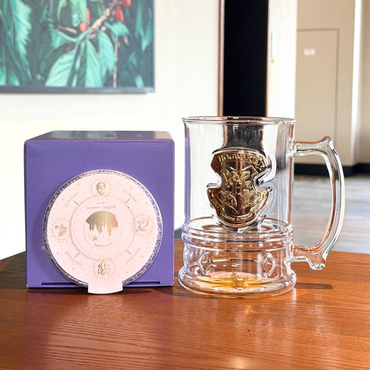 Starbucks China 2025 Harry Potter Collaboration Series Hogwarts Castle Style Glass with Illuminated Coaster 900ml 31.68oz