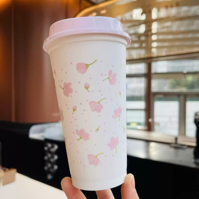 2PCS - Starbucks China 2025 Sakura Series reusable Plastic Cup 473ml 16.65oz