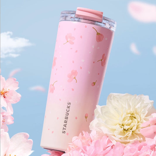 Starbucks China 2025 Sakura online series pink stainless steel tumbler cup 680ml