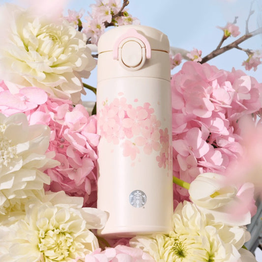 Starbucks China 2025 Sakura online series pink stainless steel thermos 350ml