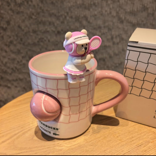 Starbucks China 2026 X LACOSTE co-brand 360ml pink mug coming with stopper
