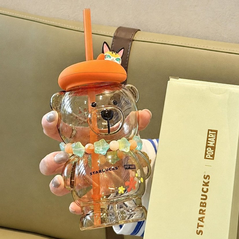 Starbucks China 2026 X MOLLY series 460ml Bear Manager Glass Straw Cup