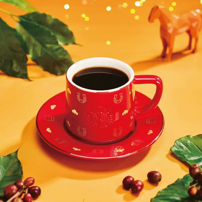 Starbucks China 2026 Year of the Horse series Horseshoe Shape Cup and Saucer Set 240ml 8.45oz
