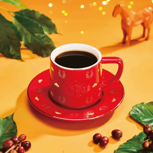 Starbucks China 2026 Year of the Horse series Horseshoe Shape Cup and Saucer Set 240ml 8.45oz