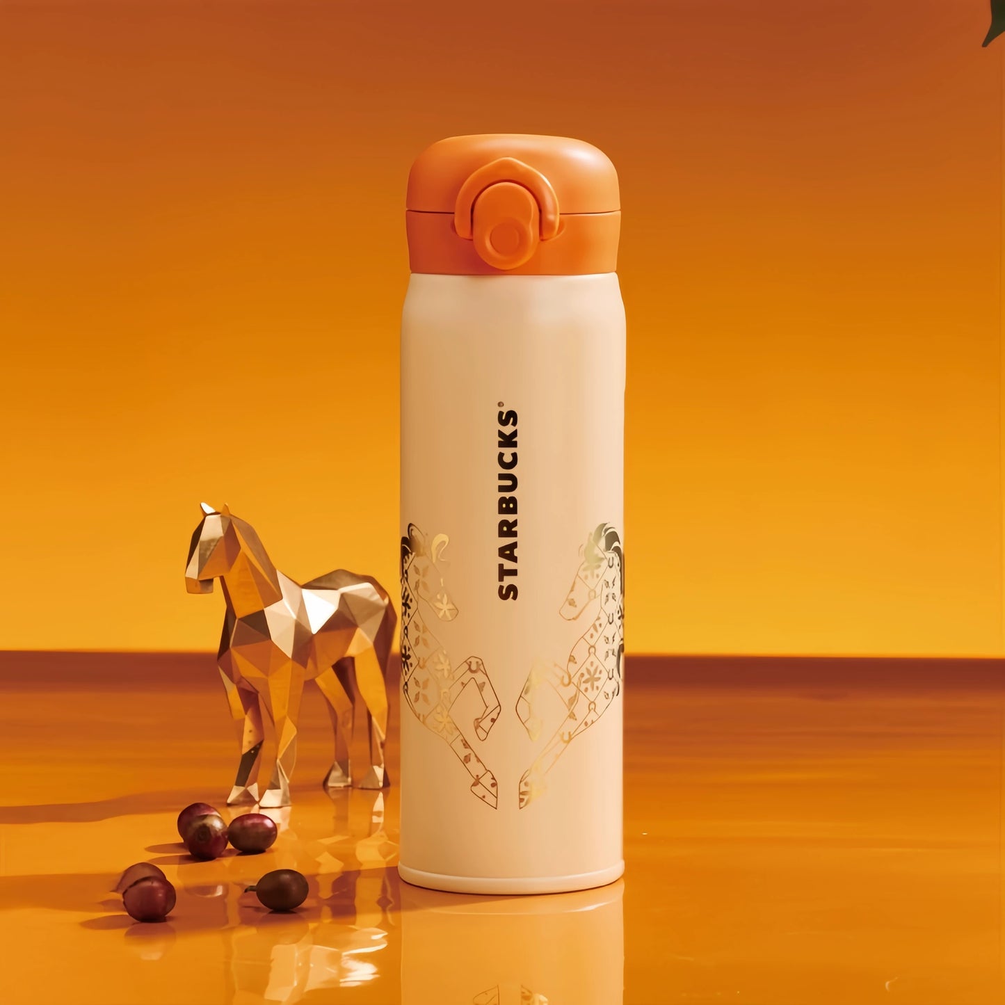 Starbucks China 2026 Year of the Horse series Thermos Stainless Steel Spring Lid Thermos Cup 500ml 17.6oz
