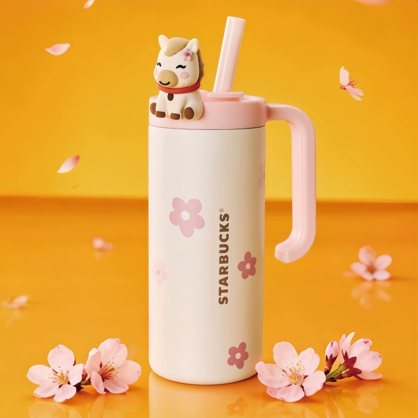 Starbucks China 2026 Year of the Horse series Peach Blossom Pony Style Stainless Steel Straw Cup 610ml 21.47oz