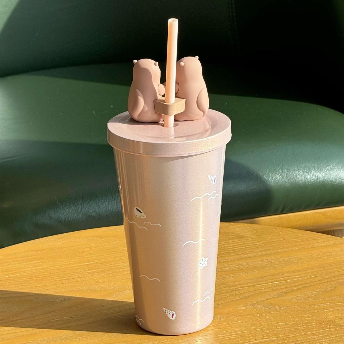 Starbucks China 2025 Valentine's Day Stainless Steel Straw Cup 550ml Starbucks loveinstarbucks