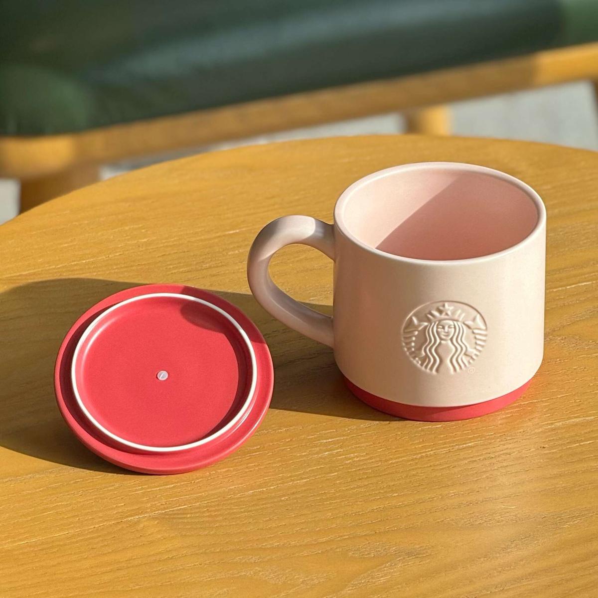 Starbucks China 2025 Valentine's Day Heart Shaped Lid Mug 380ml Starbucks loveinstarbucks