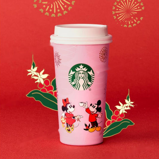 Starbucks China and Disney co-branded Mickey Mouse Celebration Series Pink stainless steel cup 430ml Starbucks loveinstarbucks