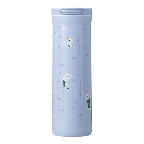 Starbucks Japan 2024 Shining Winter Stainless Steel Bottle Ermine & Long-tailed Tit Blue 473ml Starbucks loveinstarbucks