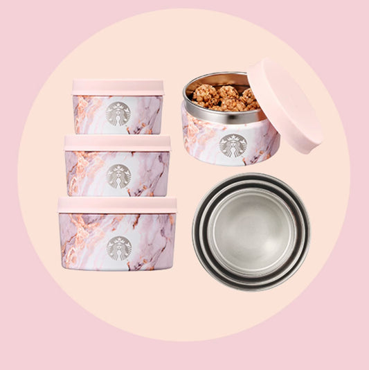 Starbucks Korea 2024 Swell Pink Marvel series three Stainless steel lunch boxes Starbucks loveinstarbucks