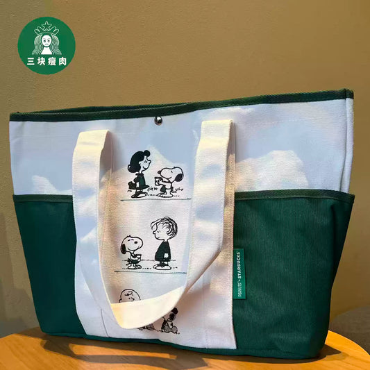 Starbucks and PEANUTS 2025 co-brand Snoopy bag without giftcard