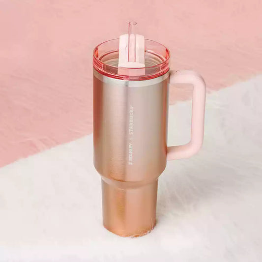 pre-order Starbucks Taiwan 2025 Valentine's Day Vday Stanley rose gold Metallic pink Stainless steel cup 40oz Starbucks loveinstarbucks