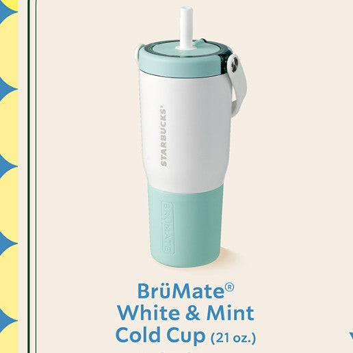 Starbucks Aisa 2026 BRUMATE cobrand series white mint cold cup 21o