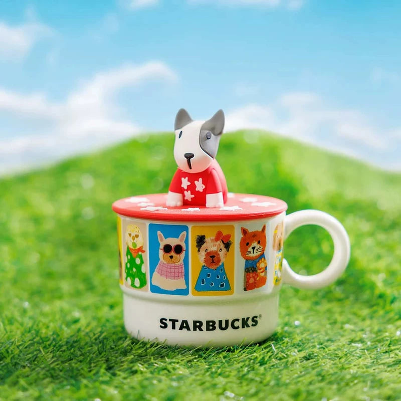 Starbucks Asia 2025 dog series Ceramic cup with cup lid 355ml 12.49oz