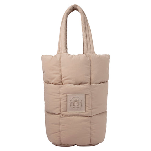 Starbucks Asia 2026 Mid-Autumn Series Brown Quilted Nylon Small Tote Bag