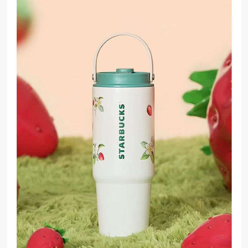 Starbucks China 2024 Strawberry Bunny Paradise series Double mouthed stainless steel cup 800ml Starbucks loveinstarbucks