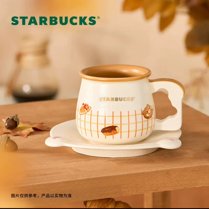 Starbucks China 2025 Bear Dessert House Series Toast Handle Shaping Mug 360ml 12.67oz