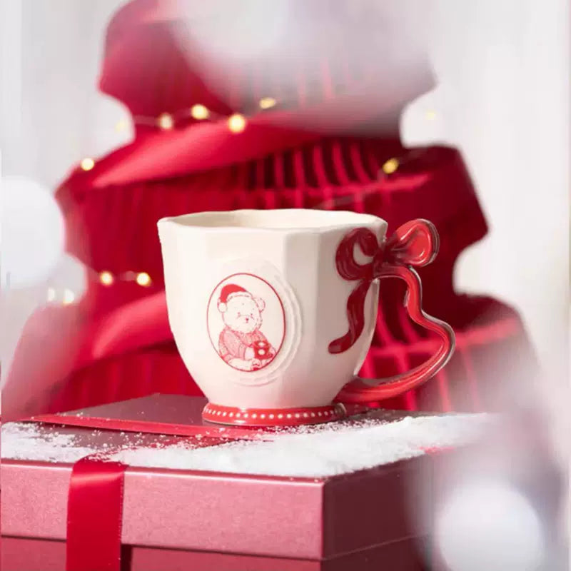 Starbucks China 2025 Christmas Heartbeat series 300ml bow handle mug