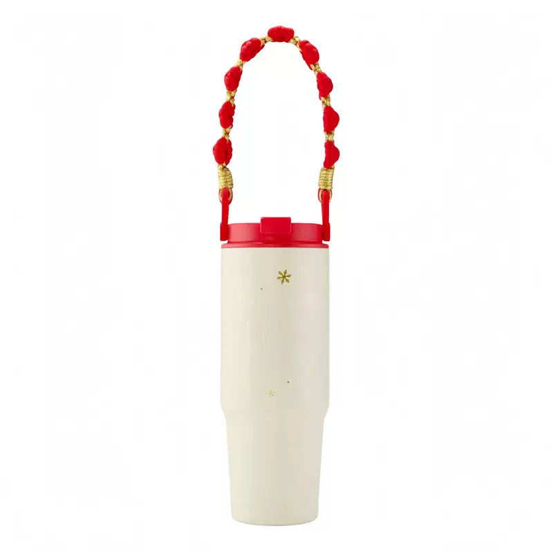 Starbucks China 2025 Christmas Warmth Series Double Drinking Spout Stainless Steel with Braided Strap 800ml