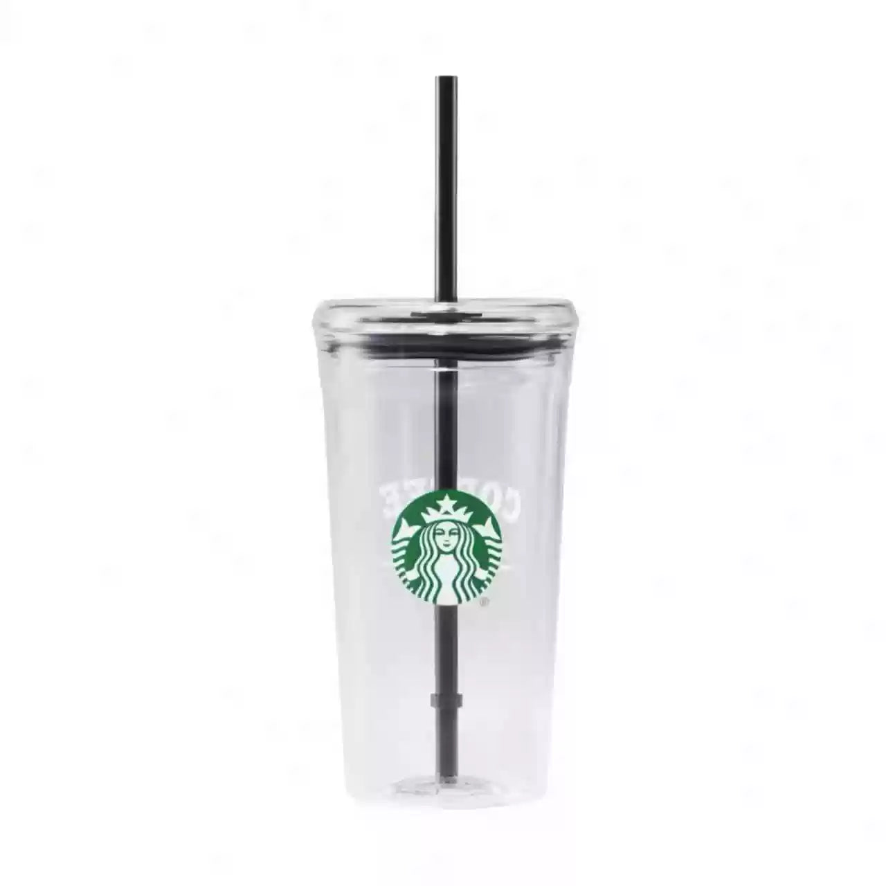 Starbucks China 2025 Minimalist Series Black Straw Glass  Cup 585ml 20.59oz