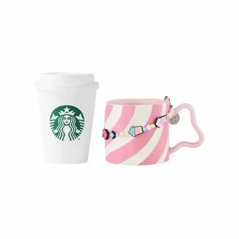 Starbucks China 2025 Summer Frappuccino Party online Series Ceramic Mug + Hanging Chain 340ml 11.97oz