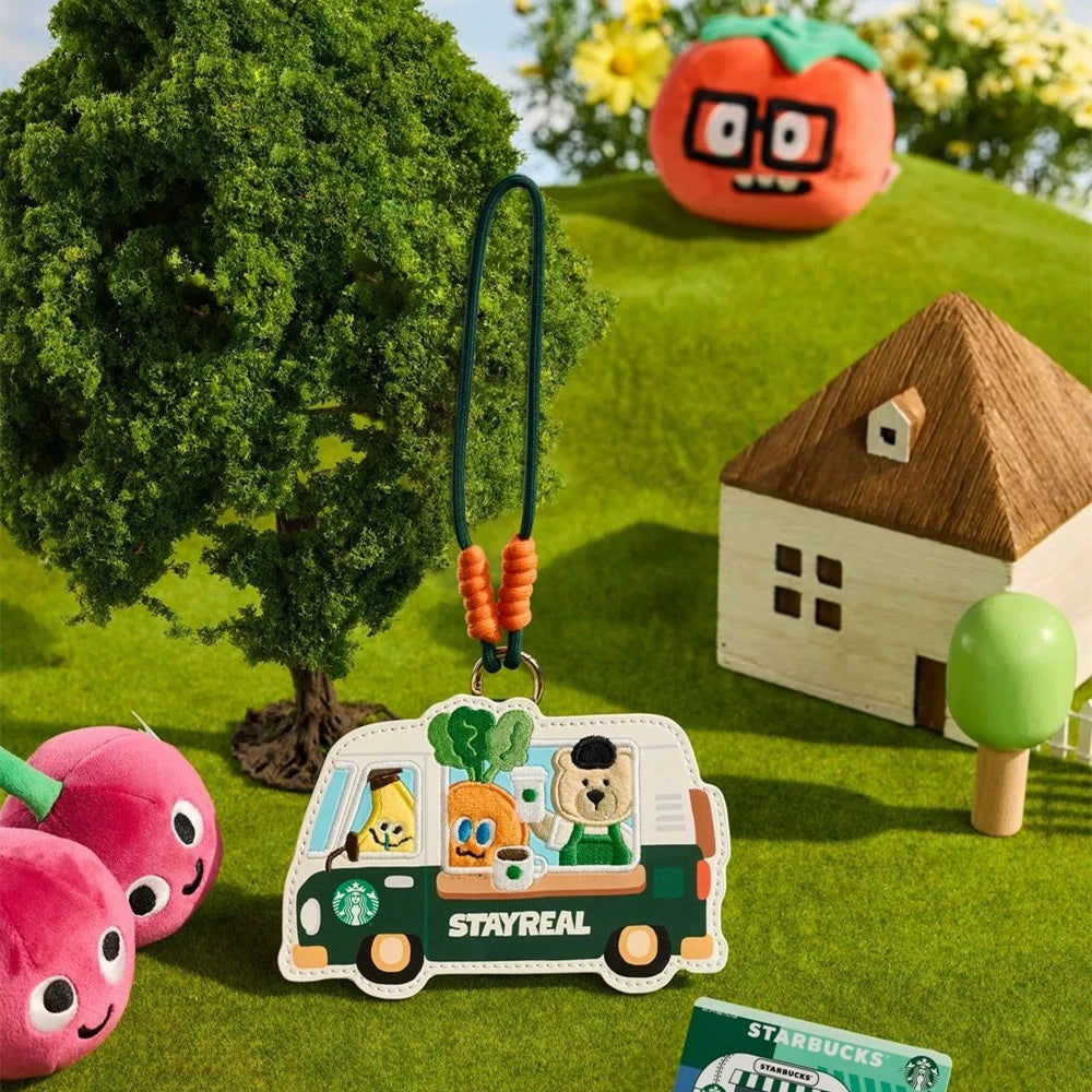 Starbucks China 2025 and STAYREAL co-brand carrot series Bus model luggage tag